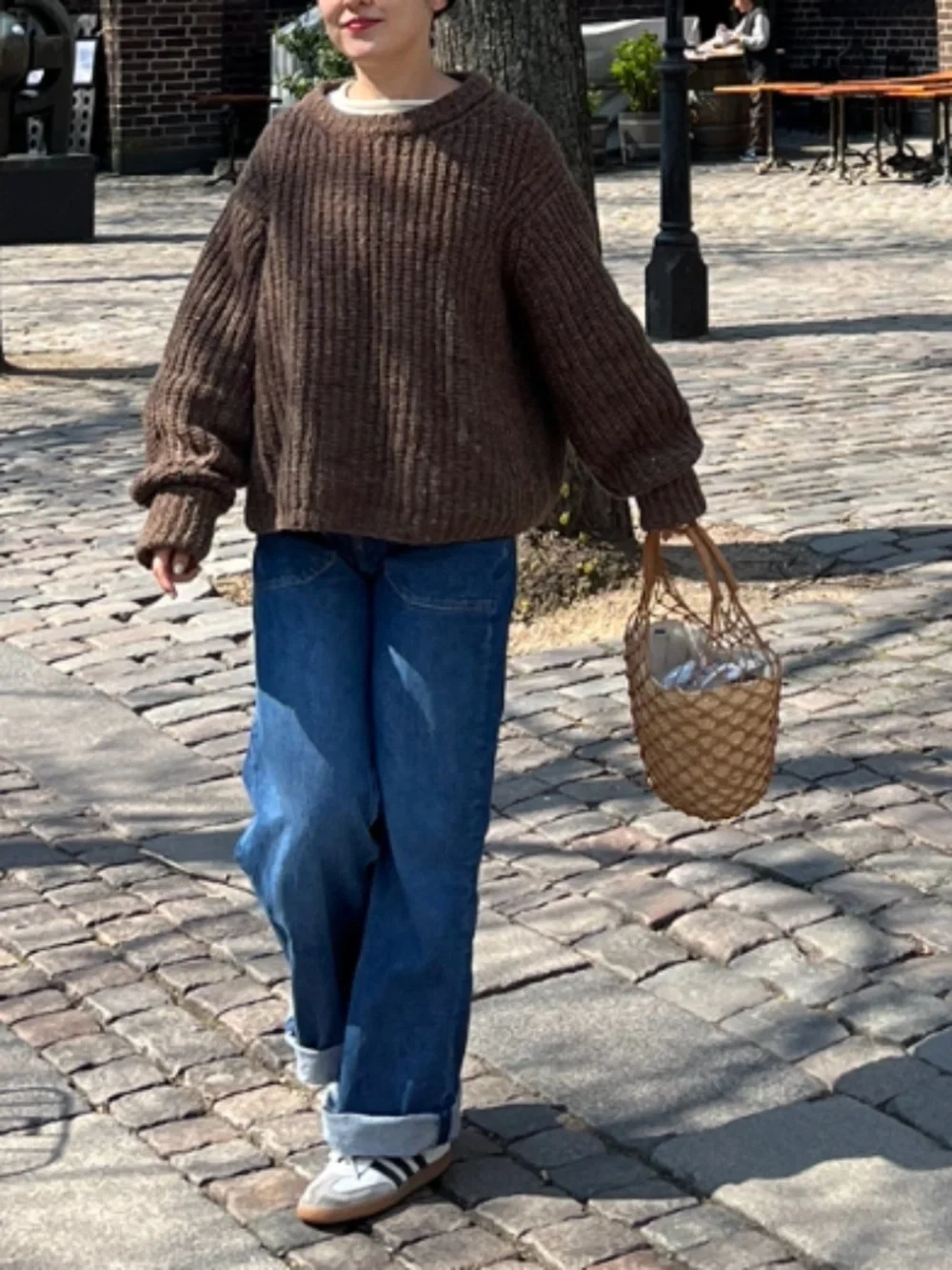 Cozy Brown Ribbed Knit Women’s Sweater - Picture 3 of 3